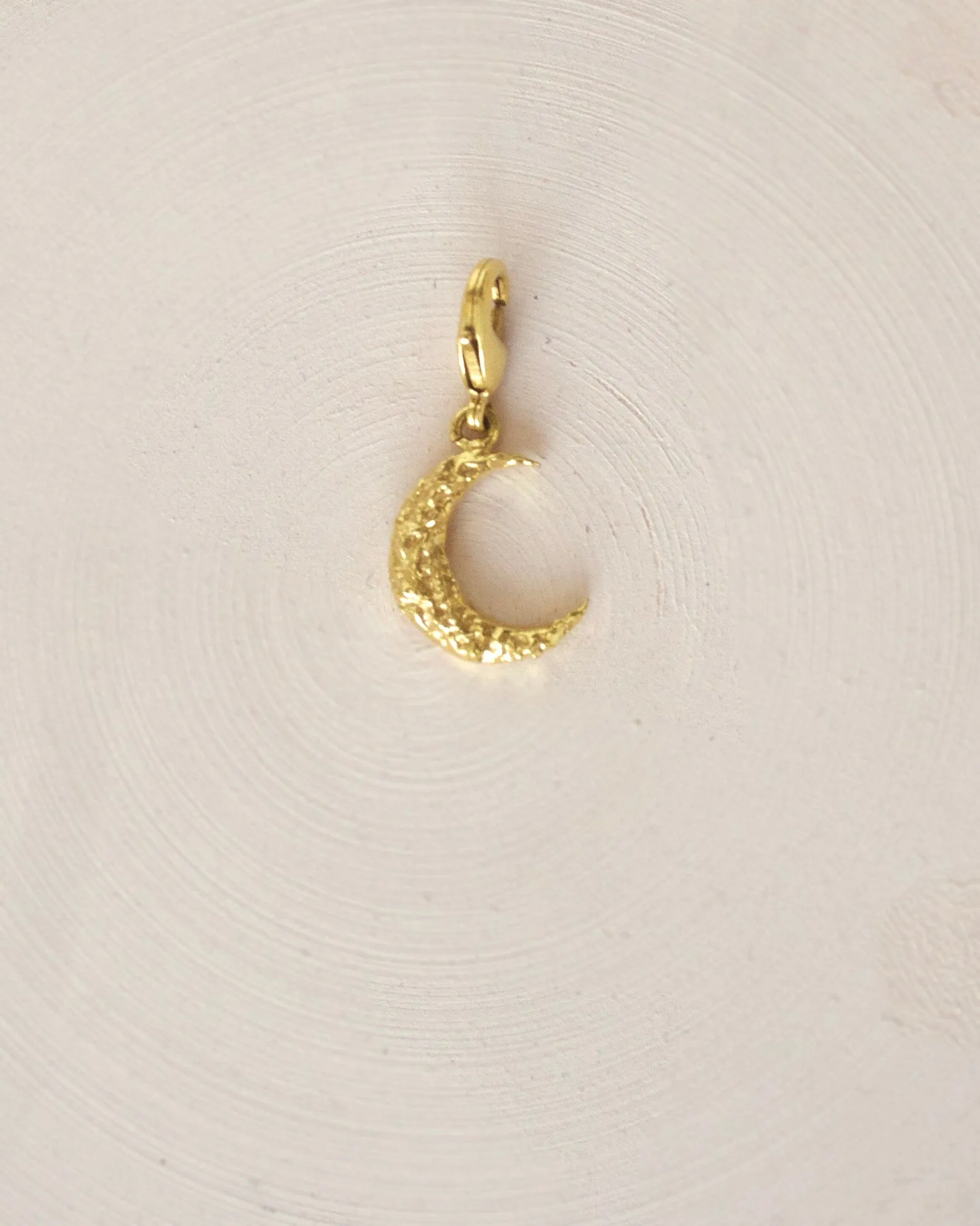 Gold Brass Textured Moon Pendants/Charm