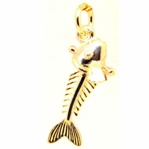 Gold Fish Bone Charm