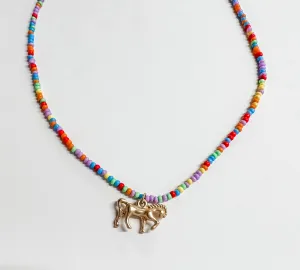 Gold Rainbow Unicorn Necklace