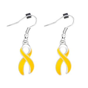 Gold Ribbon Hanging Earrings