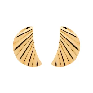 Gold Wave Clip Earrings