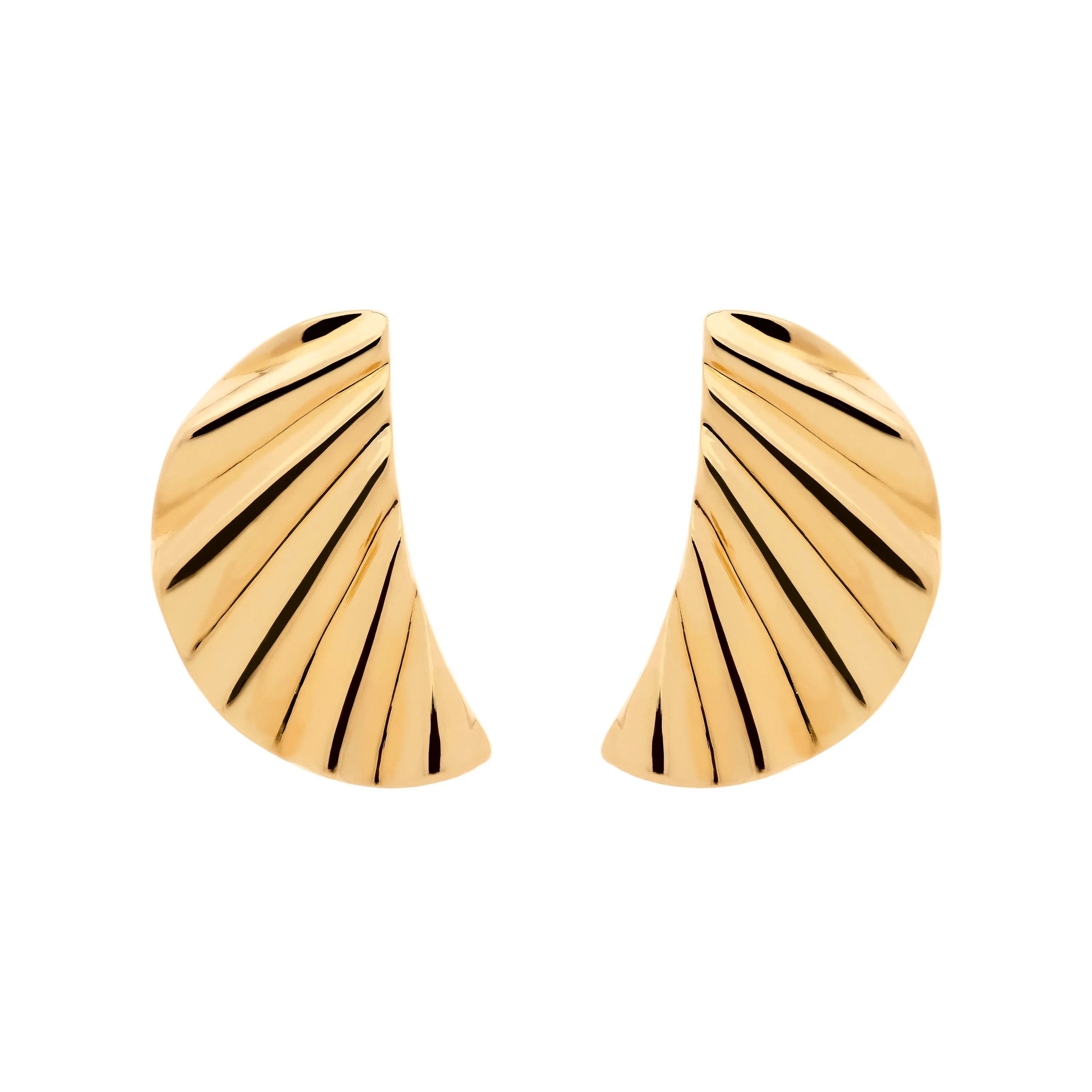 Gold Wave Clip Earrings