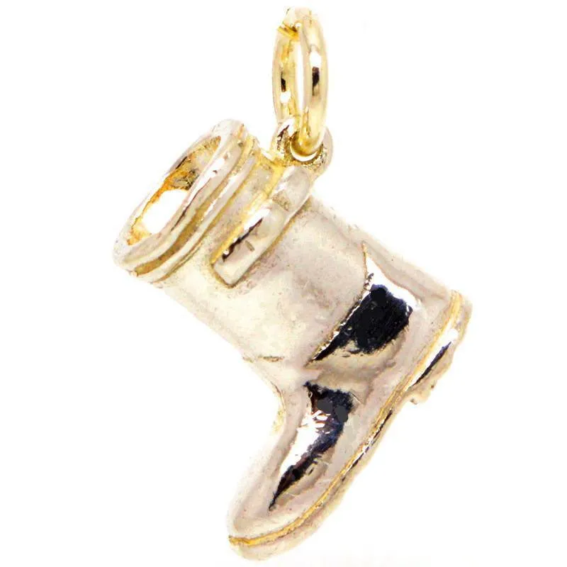 Gold Wellington Boot Charm