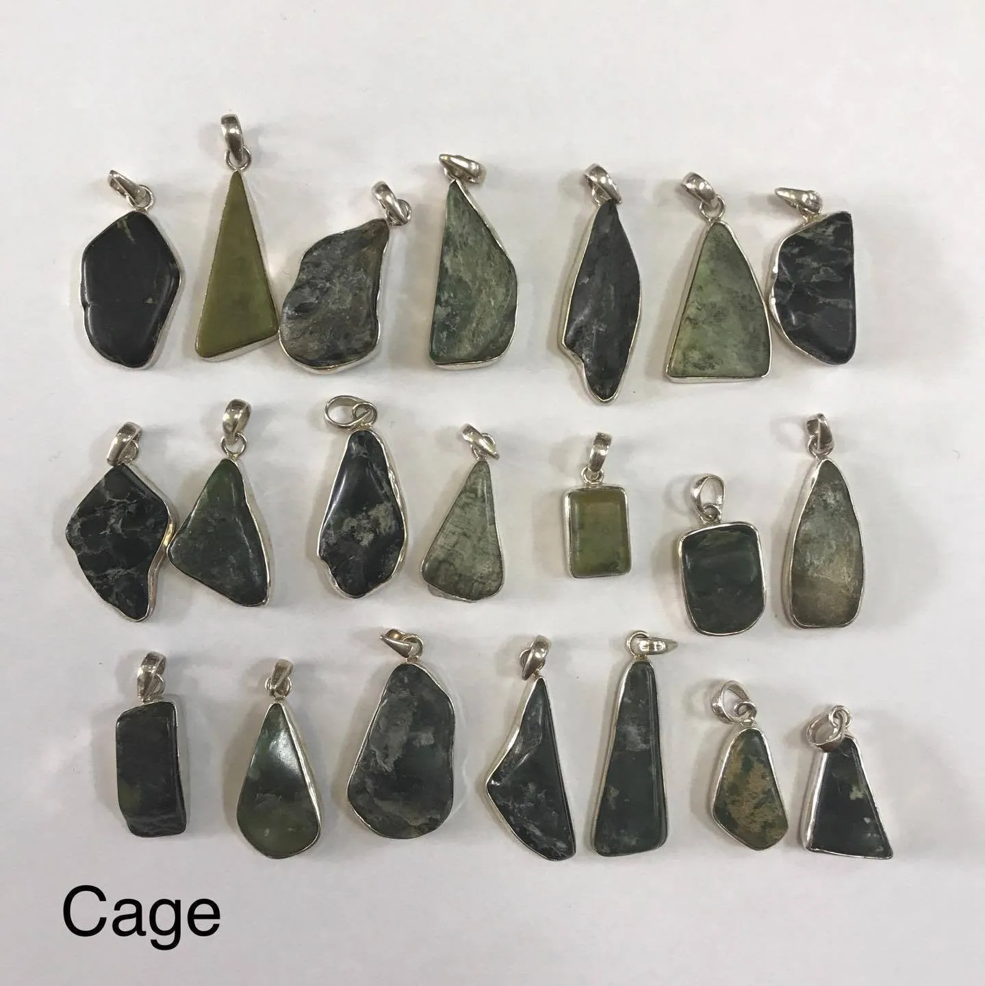 Greenstone Silver Pendants