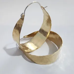 Hammered Basket Hoop Earrings - Choose Your Metal and Size