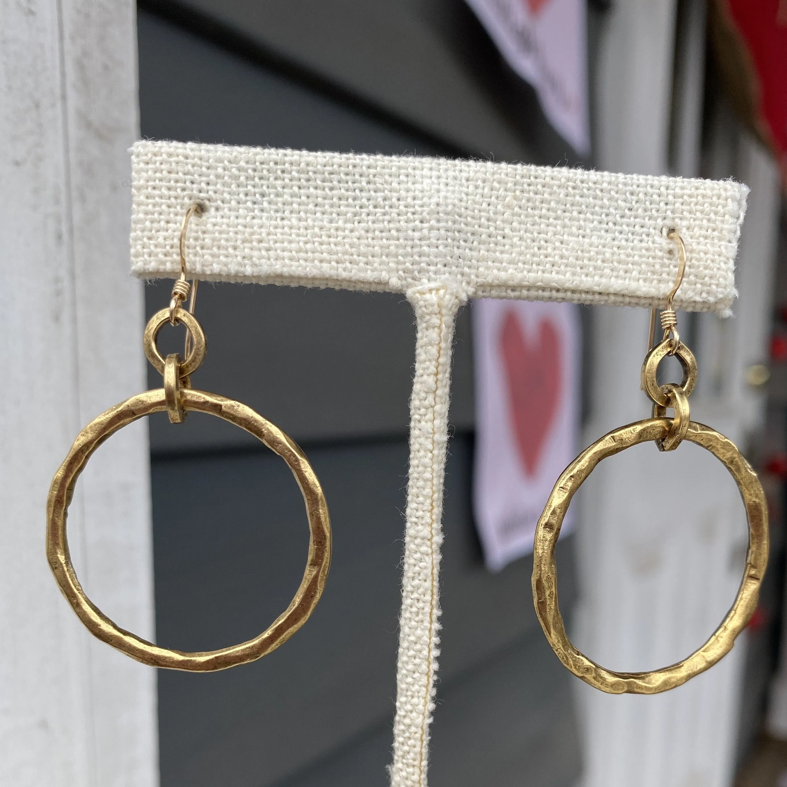 Hammered Metal Hoop Earrings