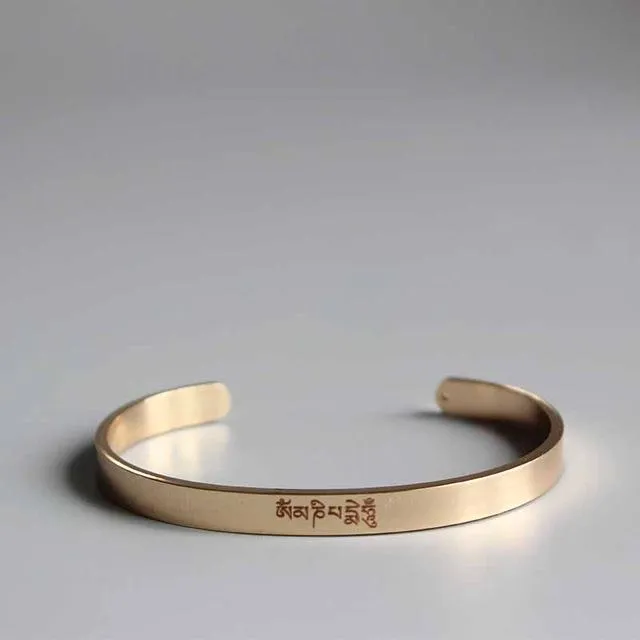 Handmade Stainless Steel Tibetan Buddhist Spiritual Bangle