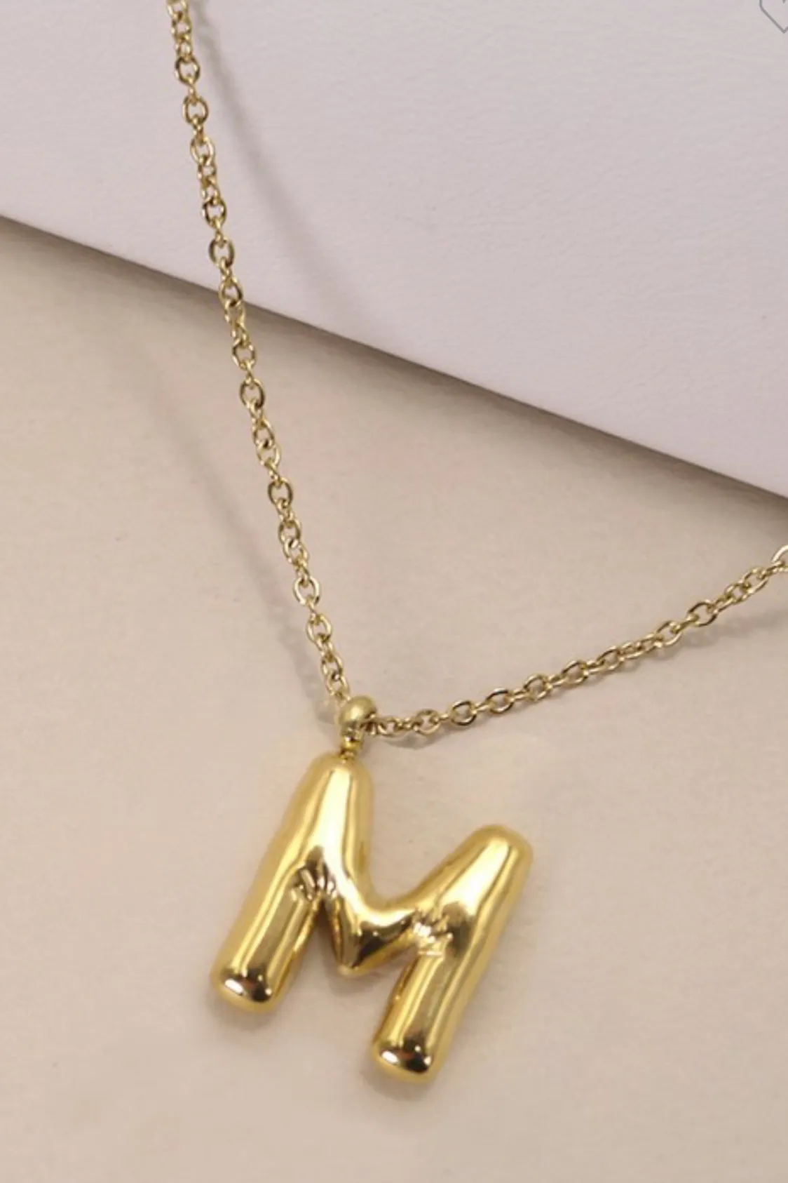 Initial Gold Bubble Necklaces