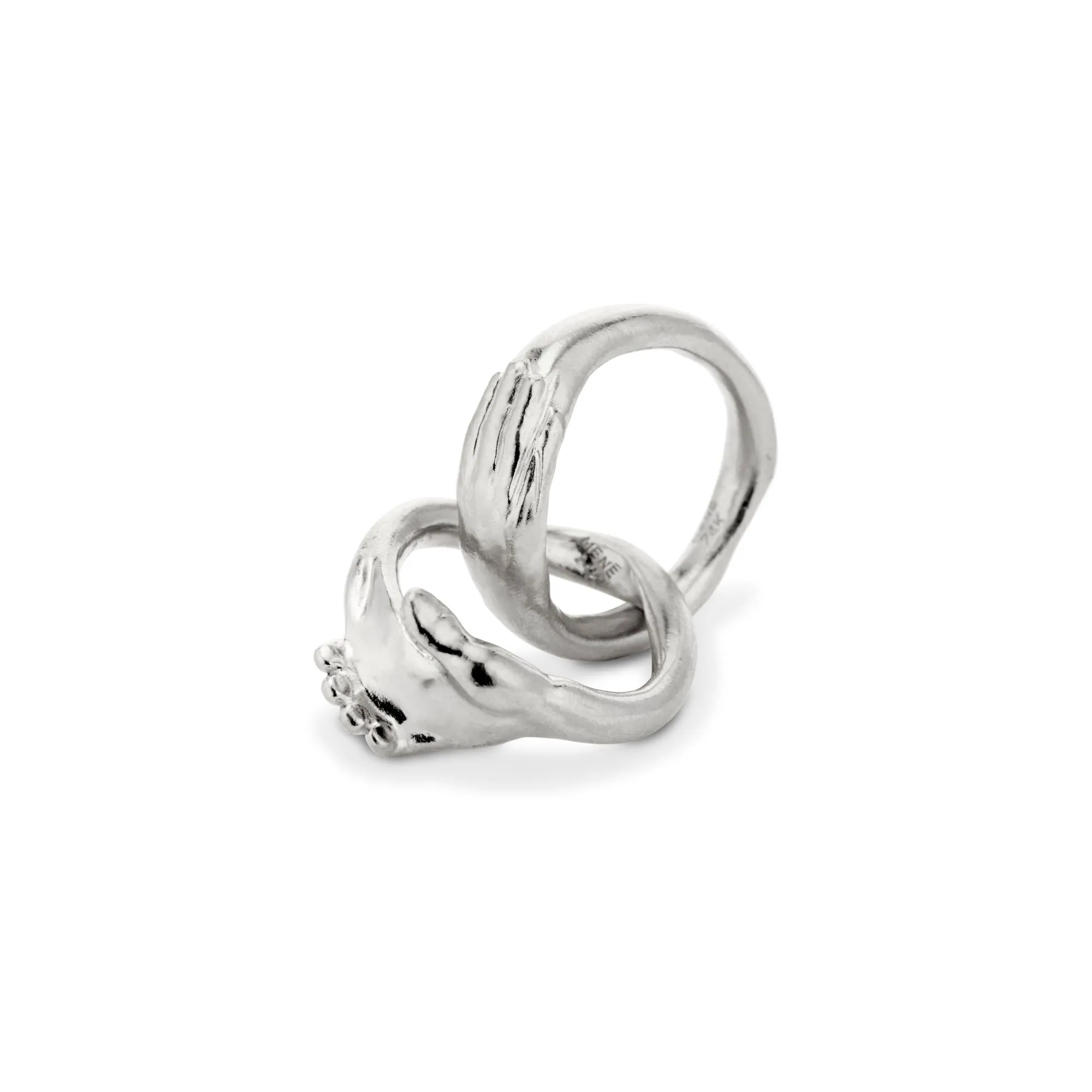 Interlocking Hands Ring Set