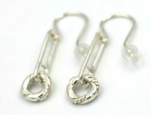 Kaedesigns Genuine Sterling Silver Drop Circle Hook Earrings