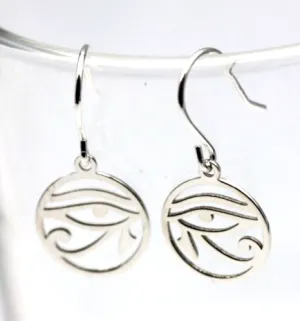 Kaedesigns Sterling Silver 925 Eye of Horus Egyptian Hook Earrings