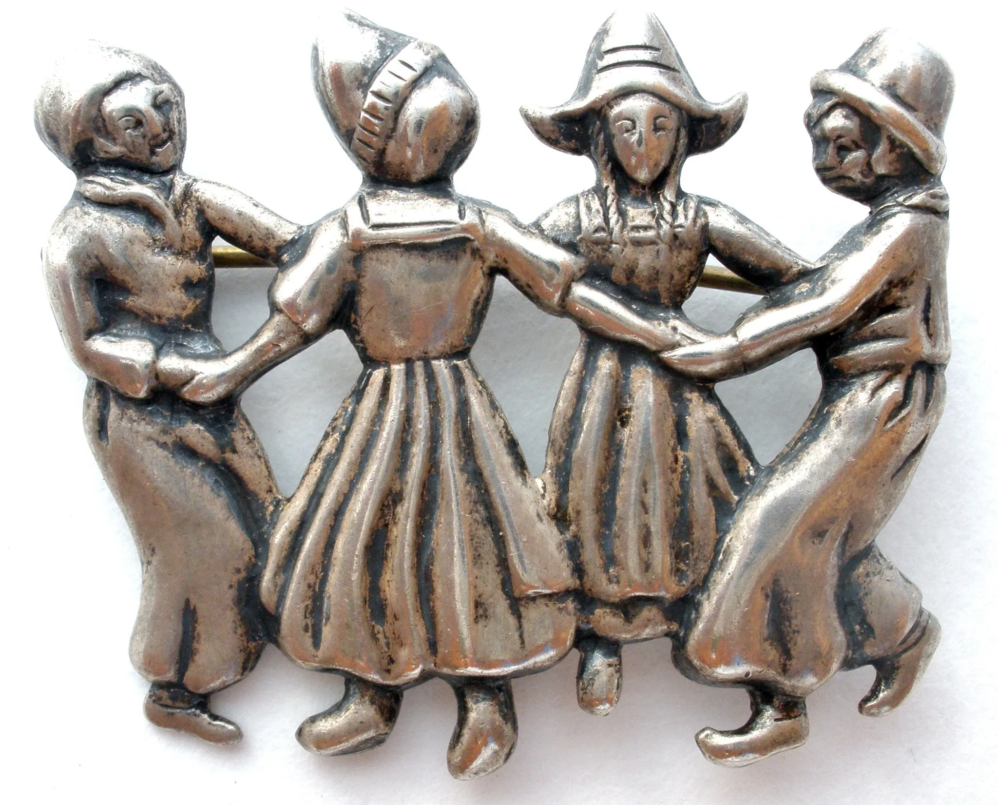 Lang Sterling Silver Brooch with Children Dancing