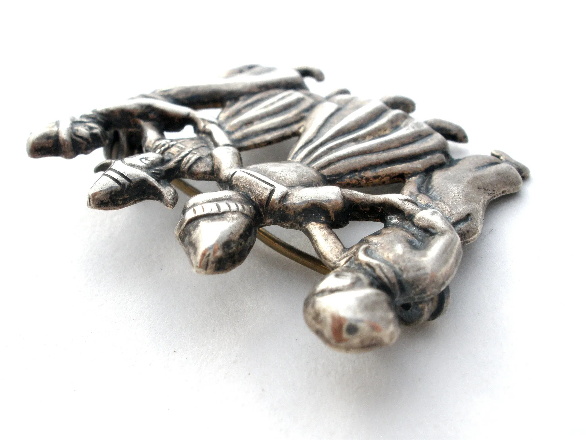 Lang Sterling Silver Brooch with Children Dancing