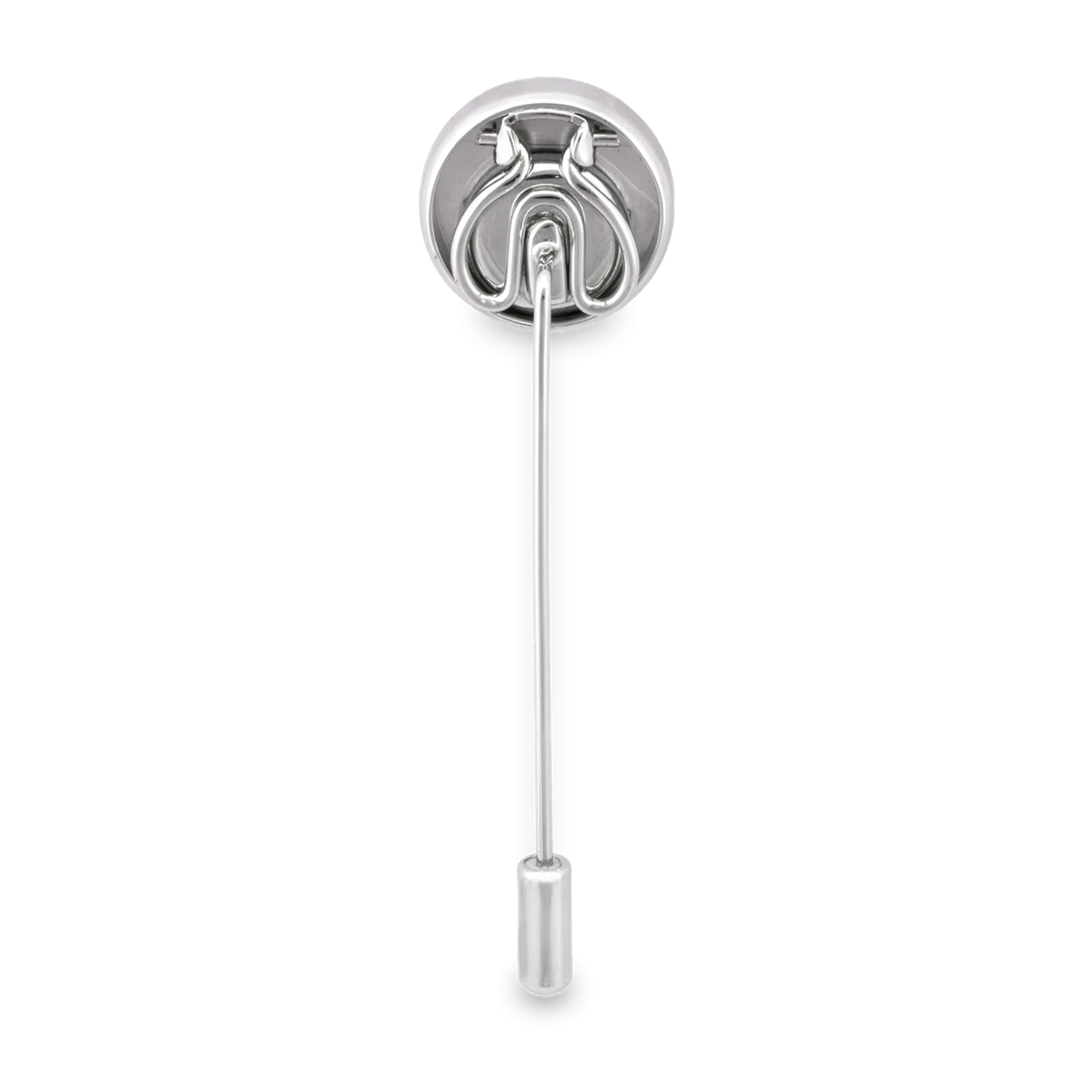 Lapel with Clip-on White Silver Button Covers