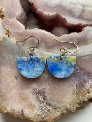 Lapis Lazuli  Earrings Gold Fill