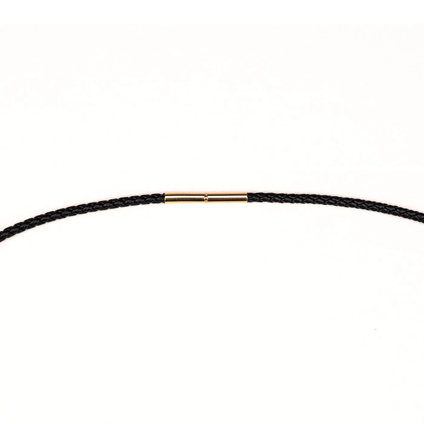 Leather Cord Chain 18kt Yellow Gold Clasp