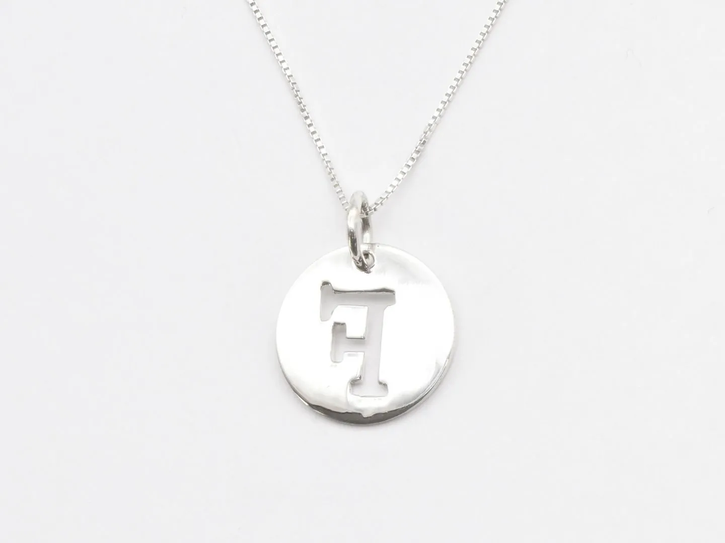 Letter F Pendant - Disc Letter Necklace - Alphabet Letter Pendant