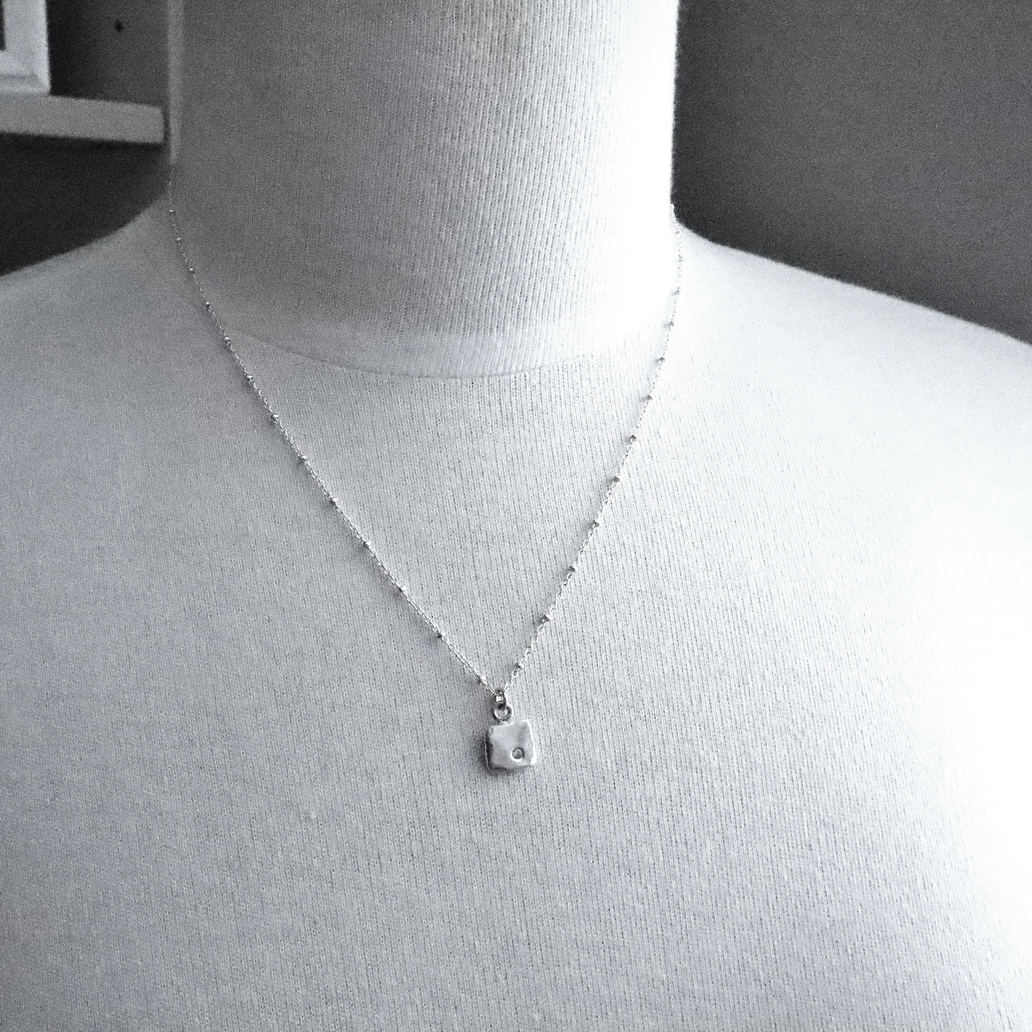 LOVE Cube Pendant & Cubic Zirconia Necklace