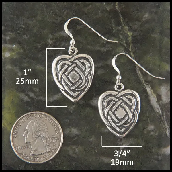 Maggie's Heart Celtic Earrings in Silver