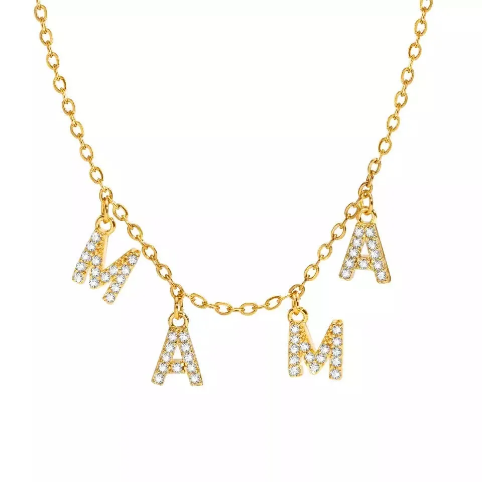 Mama/Nana gold and diamanté necklace,gifts for her, mother and grandmother necklace