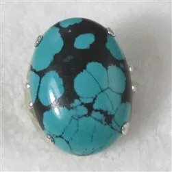 Man's Southwestern Turquoise  Silver Ring Size 11