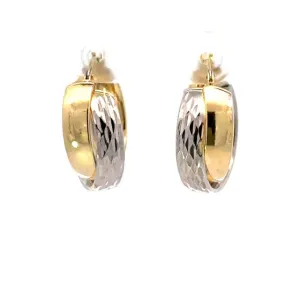 Medium Two-Tone Modern Hoop Earrings