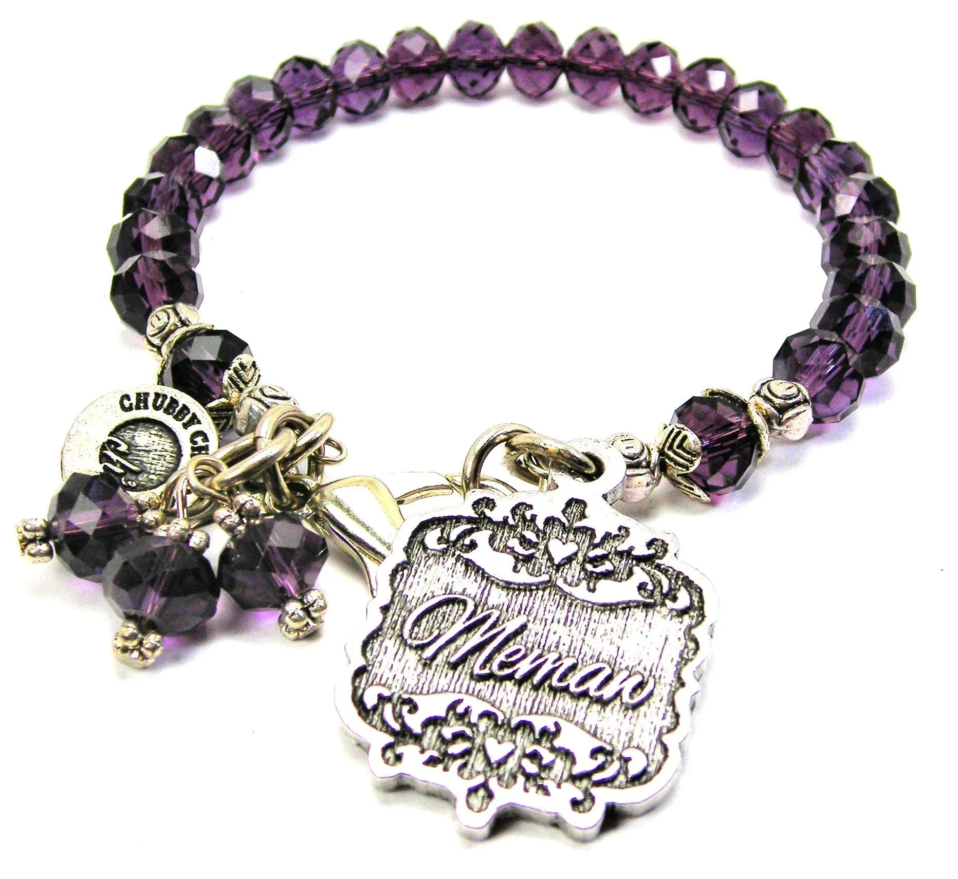 Memaw Victorian Scroll Splash Of Color Crystal Bracelet