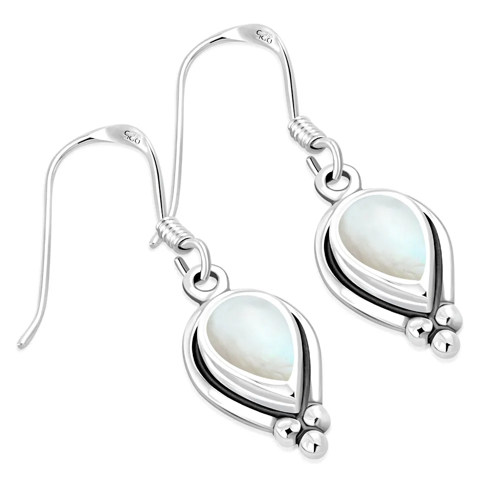 Mother Of Pearl Shell Pear Shaped Ethnic Style Drop Hook Earrings