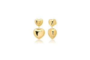 MS X SRJ Domed Double Puff Heart Earrings