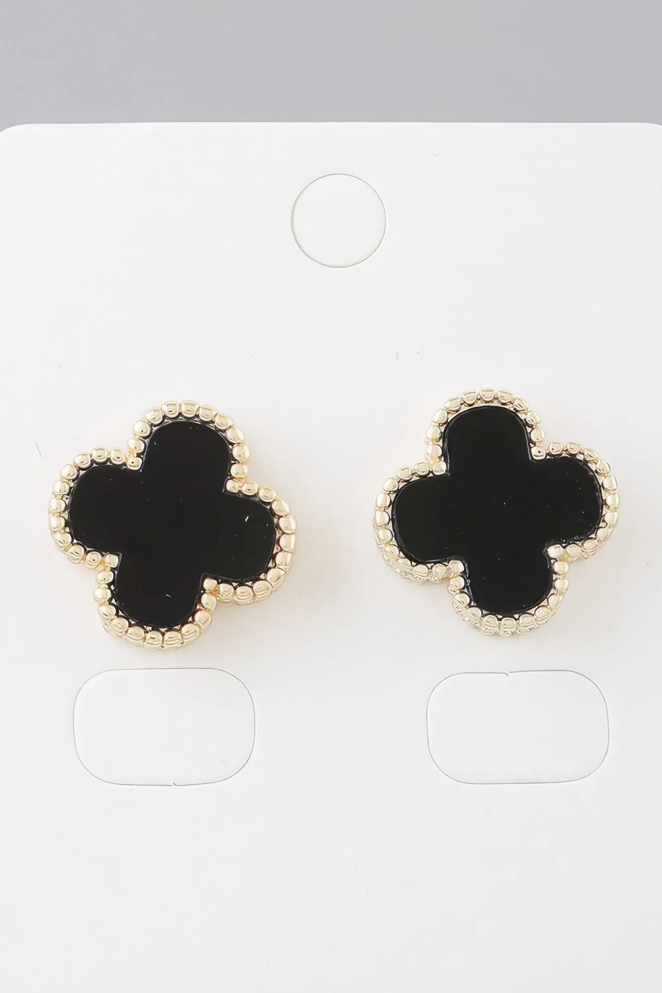 Multi Beaded Clover Stud Earrings