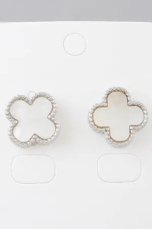 Multi Beaded Clover Stud Earrings