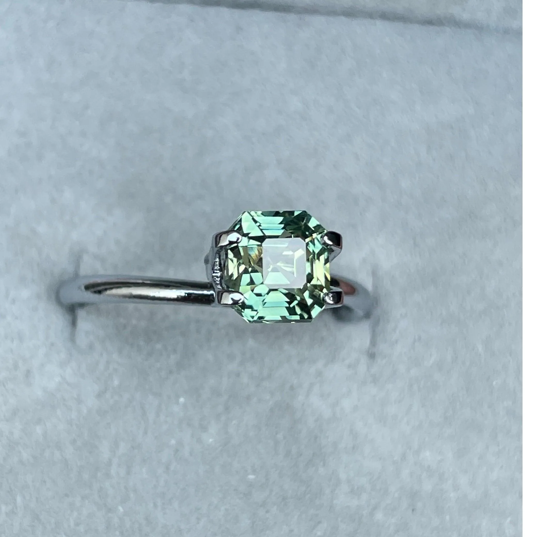 Natural Pale Green Sapphire | Radiant Cut | 6.00 x 6.50 x 5.00mm| 2.03 Carat | Sapphire Rings | heated | Engagement Rings | Jewellery Making