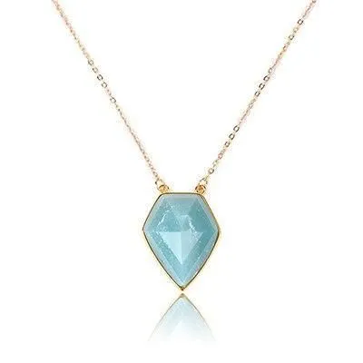 Necklaces Charm Jewelry NKS201 Blue Geometric Crystal Pendant