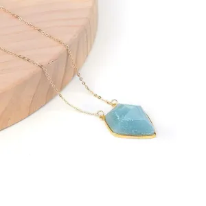 Necklaces Charm Jewelry NKS201 Blue Geometric Crystal Pendant