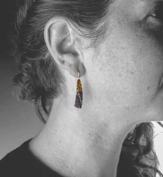 Ombre Blade Gold Earrings