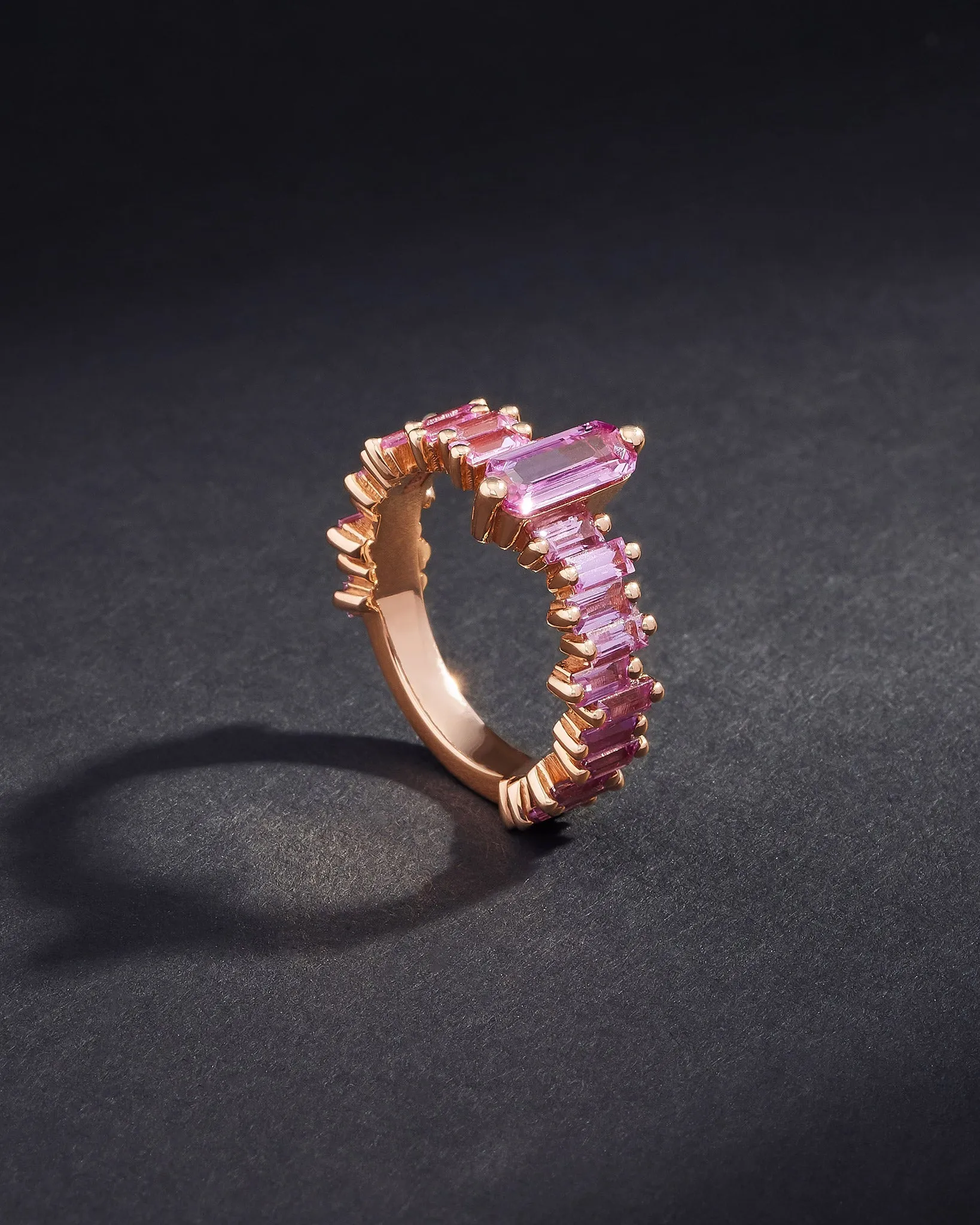 One of a Kind Aurora Pink Sapphire Ring