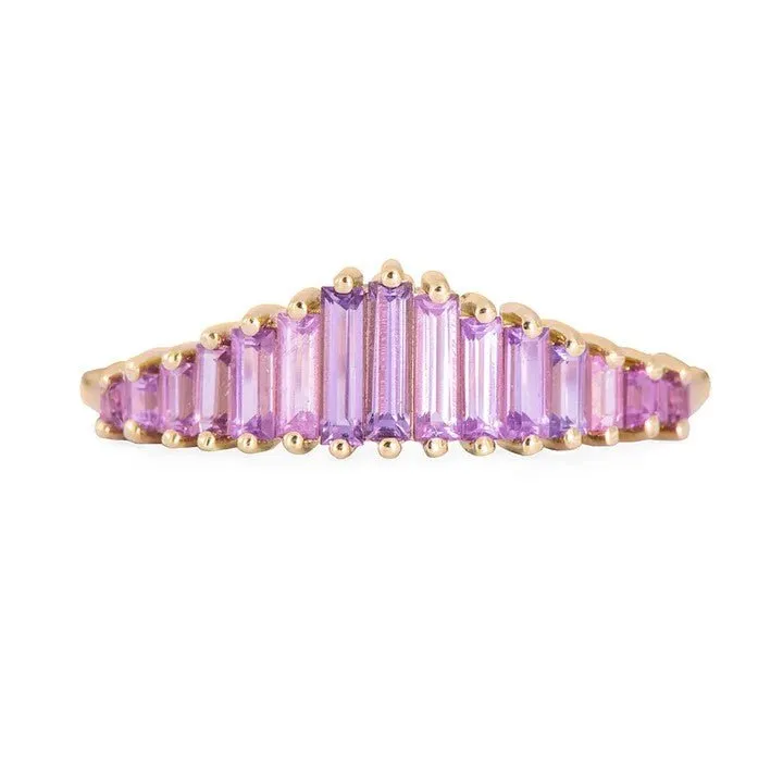 ORDER ONLY: Graduated Baguette Lilac Sapphire Tiara Ring