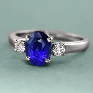 Oval Sapphire Ring With Diamonds