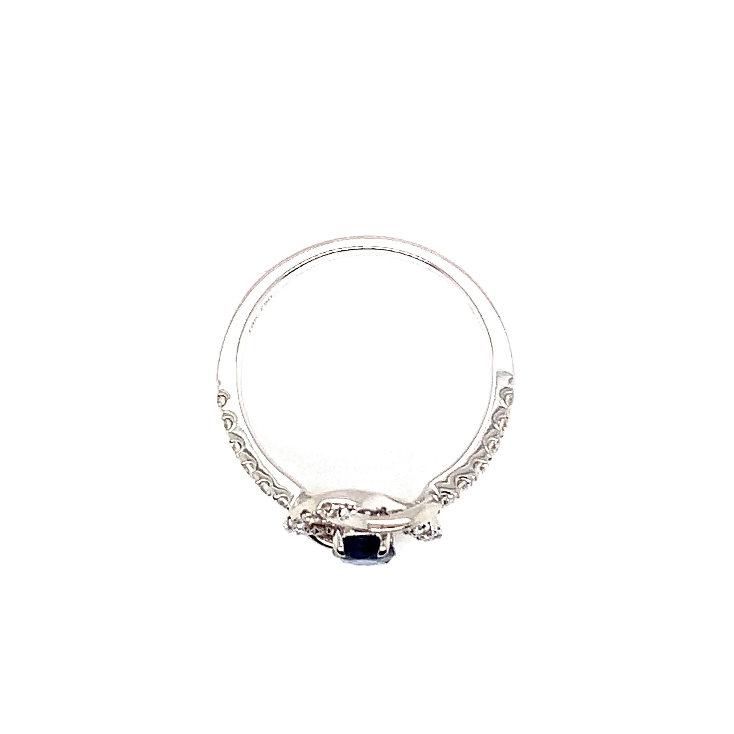 Oval Sapphire Square Diamond Twist Ring