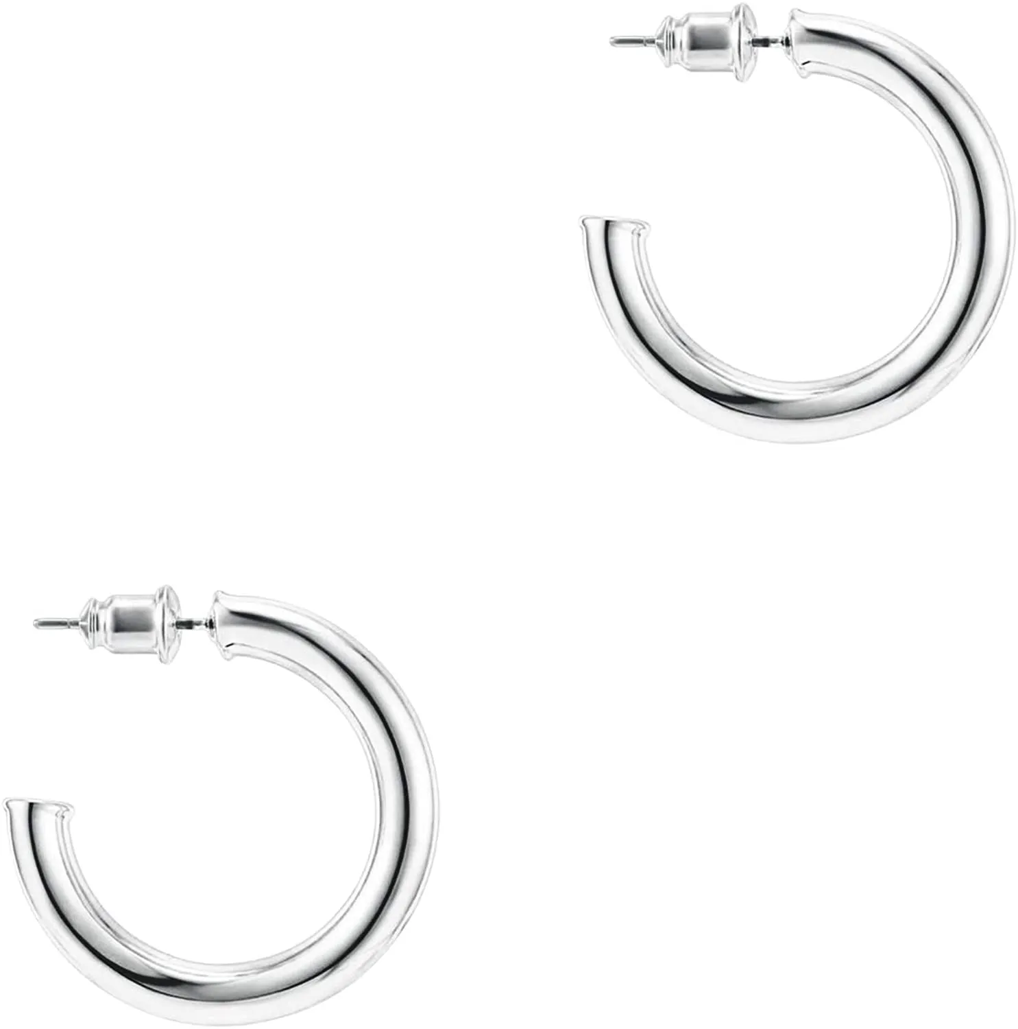 PAVOI 14K Gold Plated Hoop Earrings For Women | 3.5mm Thick Infinity Gold Hoops Women Earrings | Gold Plated Loop Earrings For Women | Lightweight Hoop Earrings Set For Girls