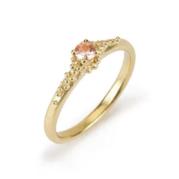 Peach Sapphire Ring