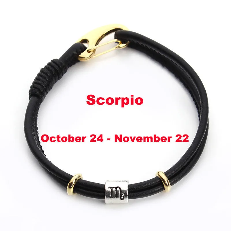 Pick Your Zodiac Charm Leather Bracelet - Low-key Unisex Friendship Bracelet