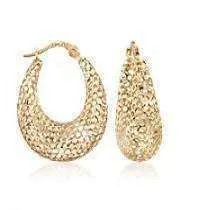 Puffed Design Mesh Hoop Earrings for Women