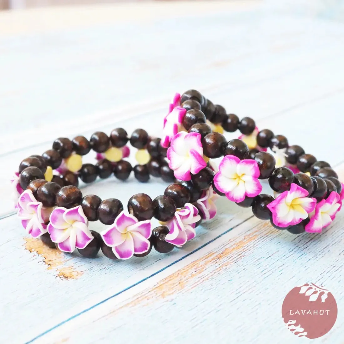 Purple Plumeria Goddess Stretch Bracelet