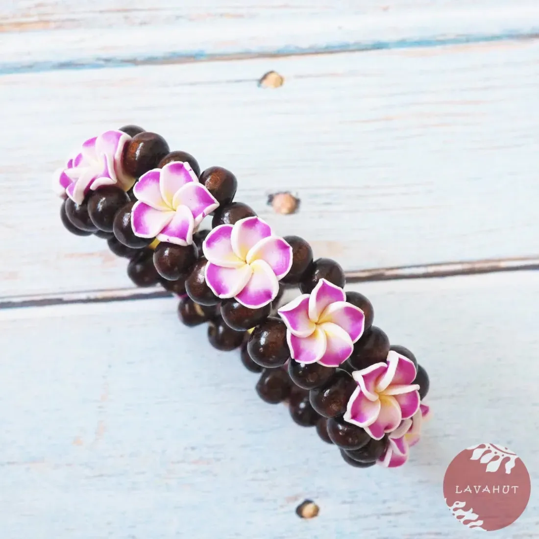 Purple Plumeria Goddess Stretch Bracelet