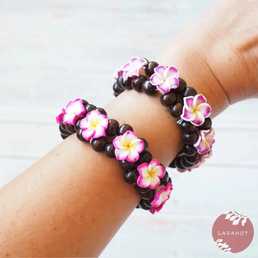 Purple Plumeria Goddess Stretch Bracelet