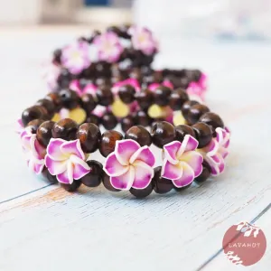 Purple Plumeria Goddess Stretch Bracelet