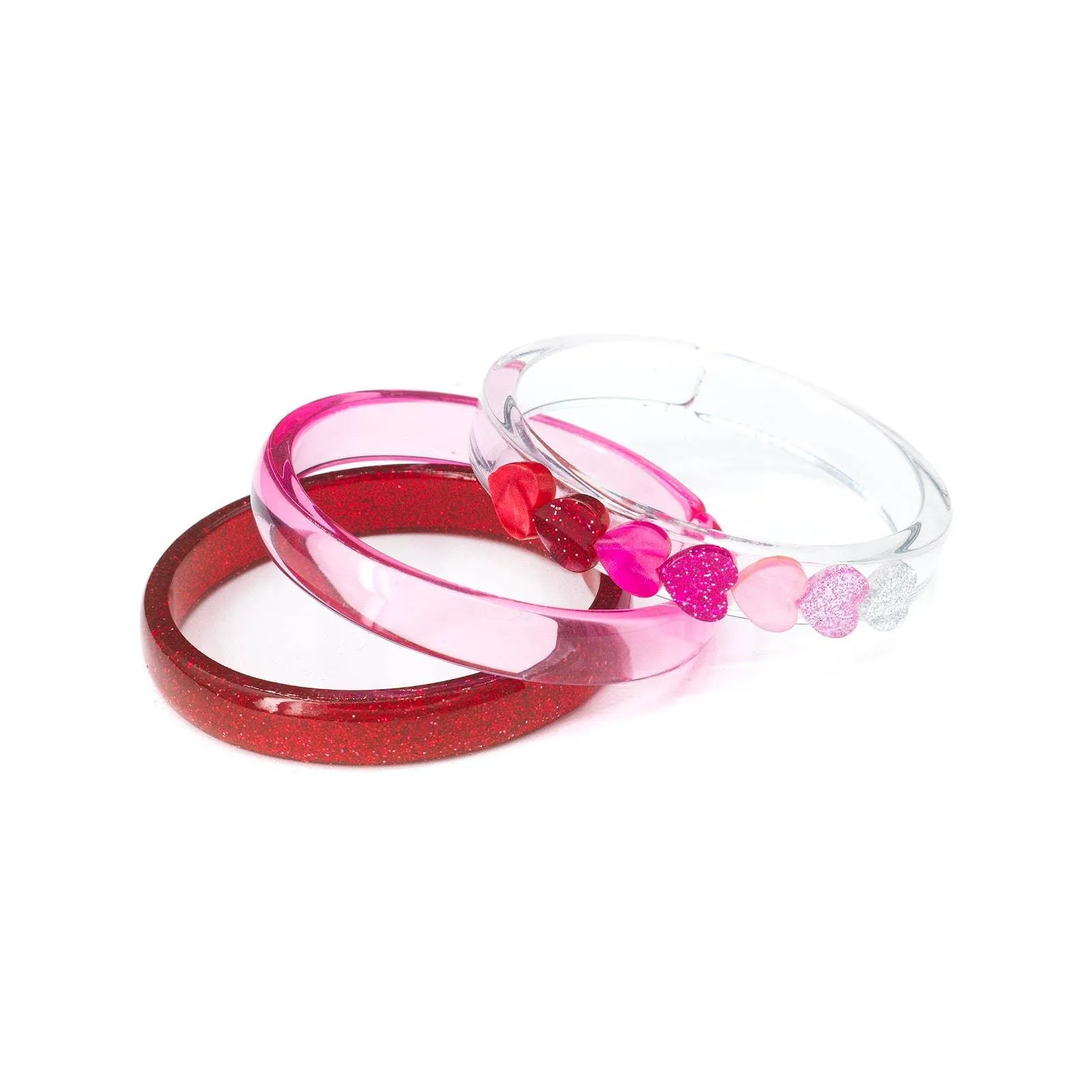 Red Hearts Bangle Bracelets