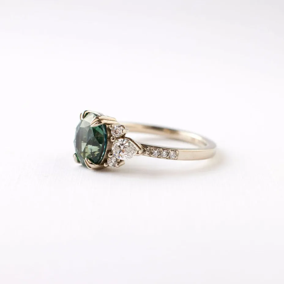 Rosalind Ring - 2.56 Carat Green Oval Sapphire