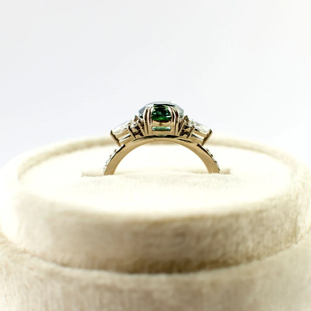 Rosalind Ring - 2.56 Carat Green Oval Sapphire